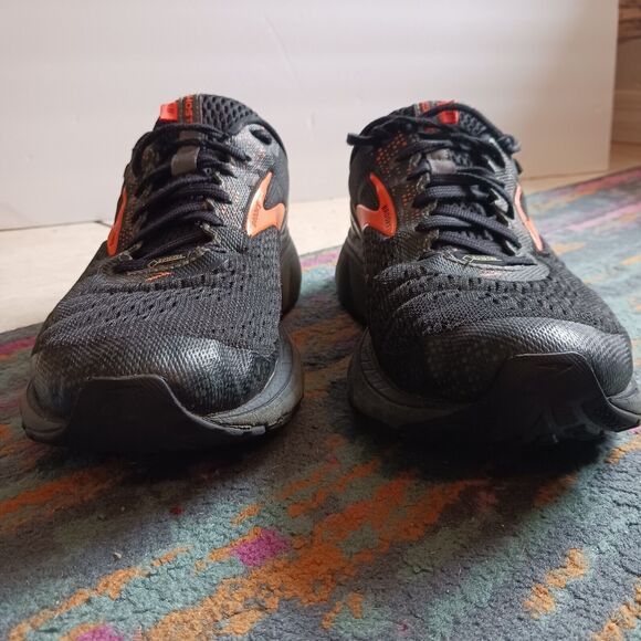 Brooks Ghost 11 Gore-Tex Running Shoe Men size 9.5D Black Orange Sneaker - Picture 3 of 10